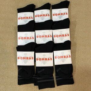 NWT Bombas Black Calf Socks 9 Pairs Lot Size Medium Men Women Honeycomb